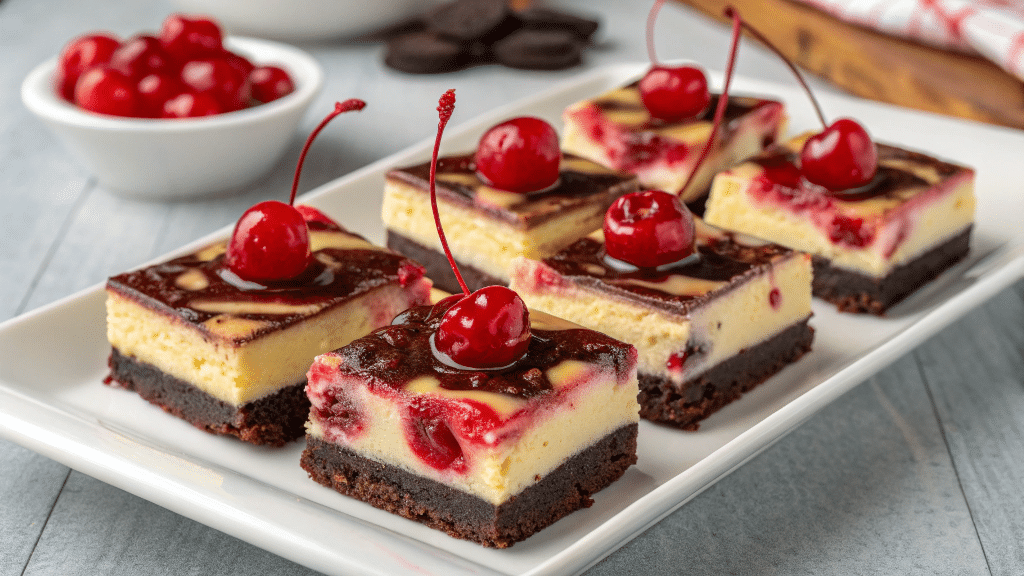 Chocolate Cherry Cheesecake Bars