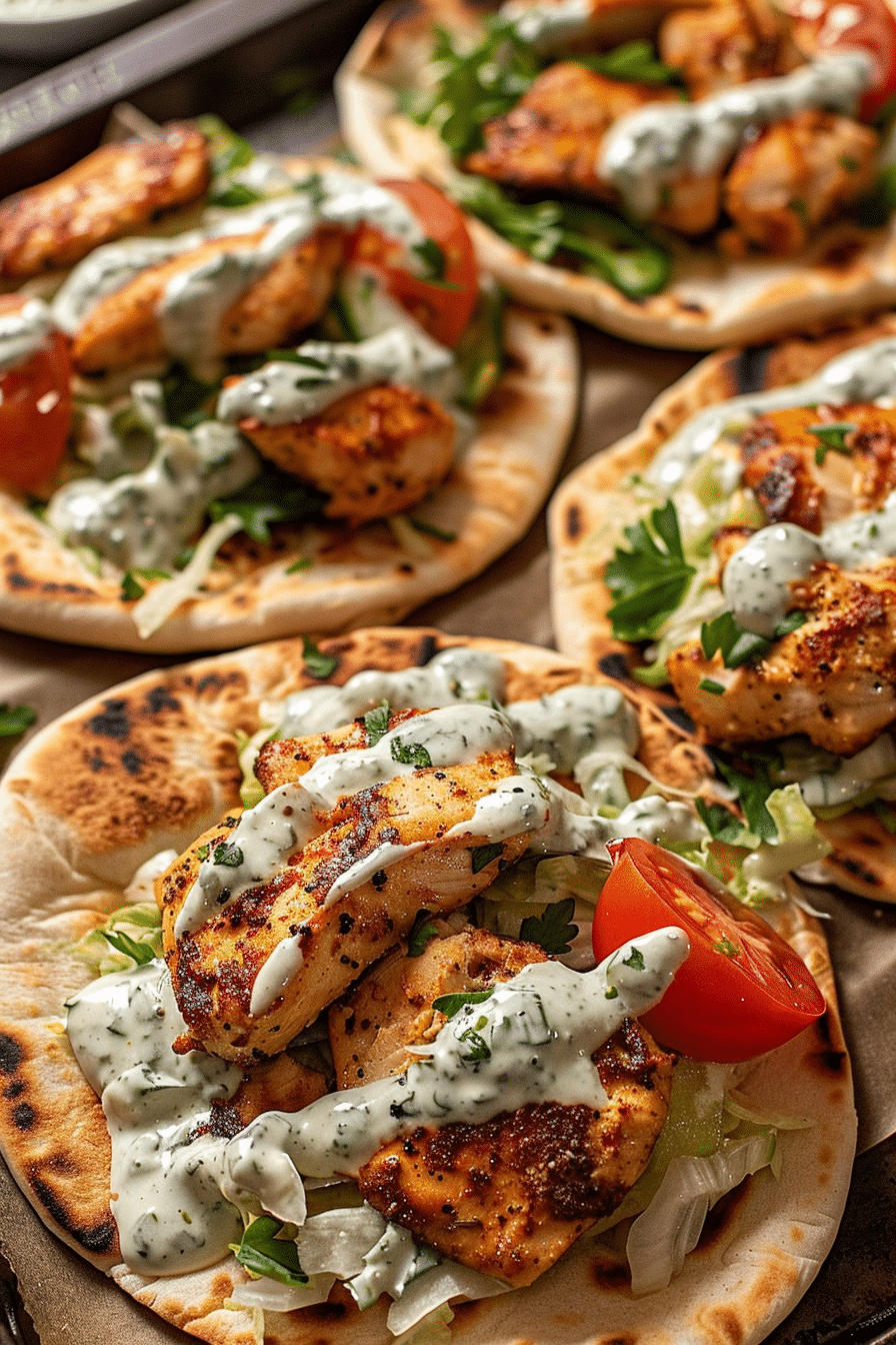 Sheet Pan Chicken Pitas with Herby Ranch, fresh herbs and avocado