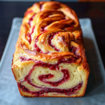 Raspberry Swirl Brioche Loaf for Sweet Success