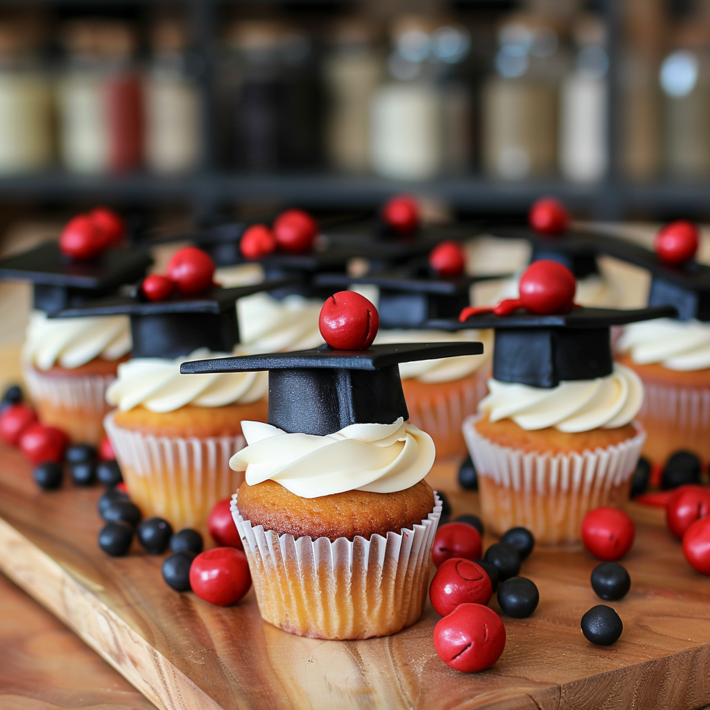 Graduation Party Cupcakes — Easy Decorated Cap & Diploma Design