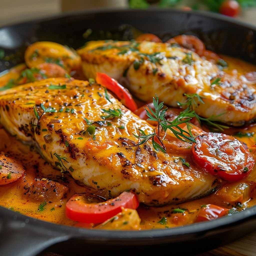 Quick Tilapia in Roasted Pepper Sauce