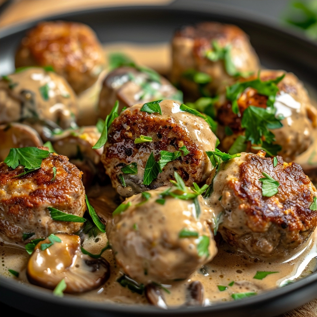 Creamy Mushroom Chicken Meatballs Recipe 8 image 1779558215014