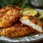 Crunchy Parmesan Chicken with Tangy Dill Pickle Flavor