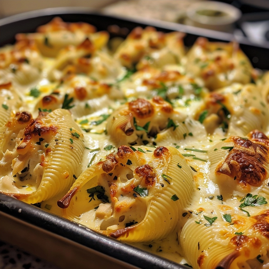 Garlic Butter Chicken Alfredo Stuffed Shells Recipe 6 image 1783279635953