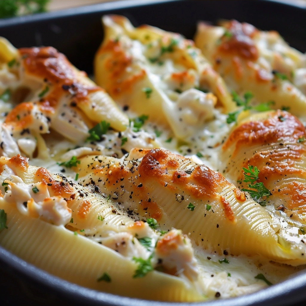 Garlic Butter Chicken Alfredo Stuffed Shells Recipe 7 image 1783279837303