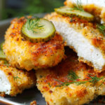 Crunchy Parmesan Chicken with Tangy Dill Pickle Flavor for a Delicious Twist